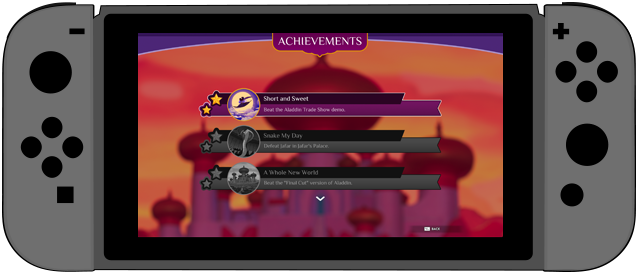 Aladdin achievements UI design